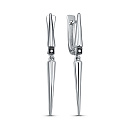 Серьги с английским замком из серебра с бриллиантами