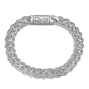 Браслет декоративный из серебра с фианитами