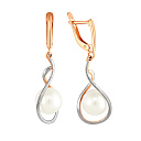 Серьги с английским замком из красного золота