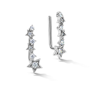 Серьги из серебра с фианитом