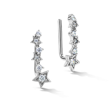 Серьги из серебра с фианитом