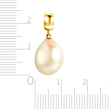 Подвеска из желтого золота с жемчугом