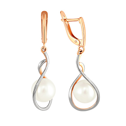 Серьги с английским замком из красного золота