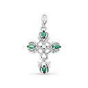 Крест декоративный из серебра с фианитами