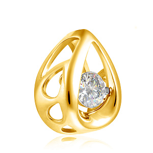 Подвеска из желтого золота с бриллиантом