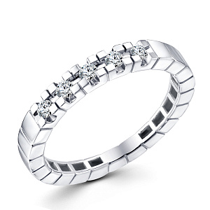 Кольцо из белого золота с бриллиантами