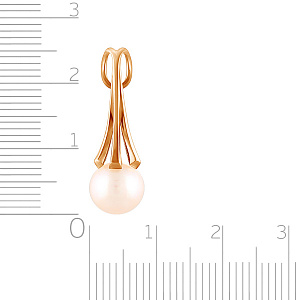 Подвеска из красного золота с жемчугом