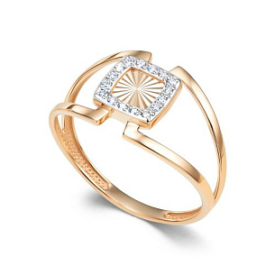 Кольцо из красного золота с бриллиантом