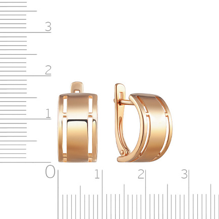 Серьги с английским замком из красного золота