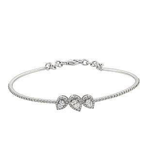 Браслет декоративный мужской из белого золота с бриллиантом