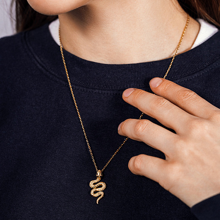 Подвеска из желтого золота с сапфирами