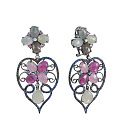 Серьги из золота с бриллиантами, корундами