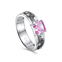 Кольцо из серебра с бриллиантом, фианитами