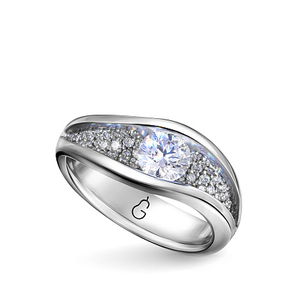 Кольцо из белого золота с бриллиантом