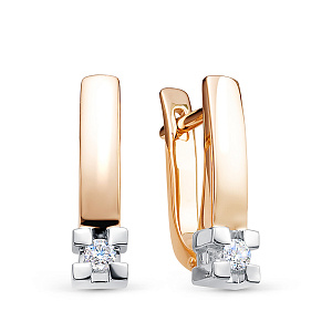 Серьги из красного золота с бриллиантами