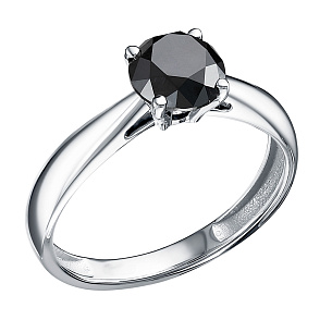 Кольцо из белого золота с бриллиантом