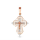 Крест из красного золота с бриллиантами