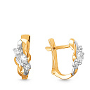 Серьги из красного золота с фианитом