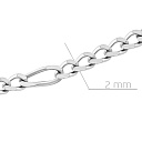 Цепь автомат из серебра, плетение панцирное