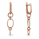 Серьги с английским замком из красного золота