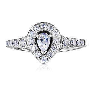 Кольцо из белого золота с бриллиантом