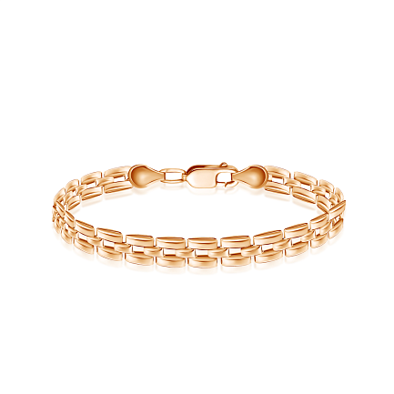 Браслет декоративный из красного золота с фианитом