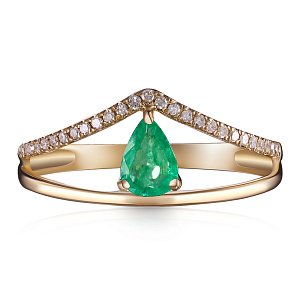 Кольцо из желтого золота с бриллиантами