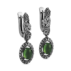 Серьги с английским замком из серебра