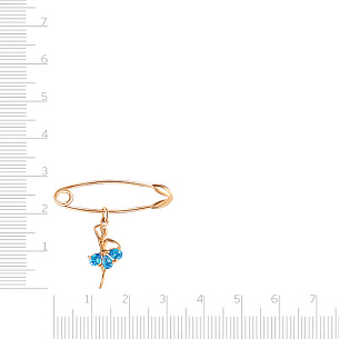 Булавка детская из красного золота с фианитом