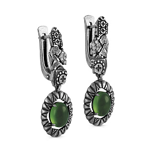 Серьги с английским замком из серебра