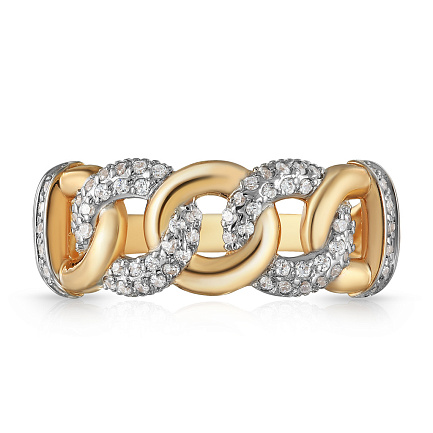 Кольцо из красного золота с фианитом