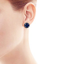 Серьги с английским замком из серебра с корундом