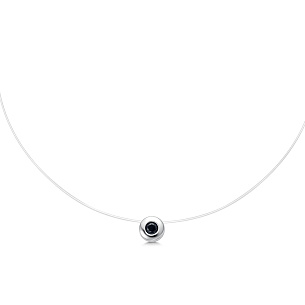 Колье из белого золота с сапфиром