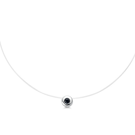 Колье из белого золота с сапфиром