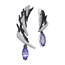 Серьги с английским замком из белого золота с бриллиантами