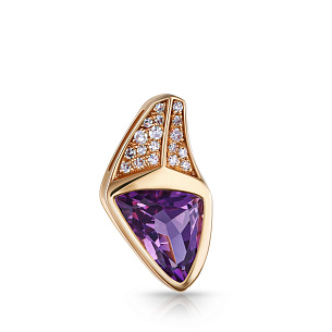 Подвеска из желтого золота с аметистом