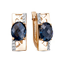 Серьги из красного золота с бриллиантами, топазами