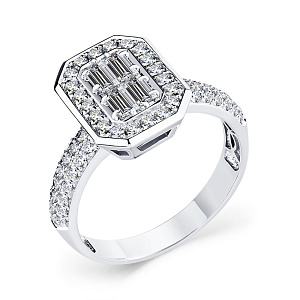 Кольцо из белого золота с бриллиантами