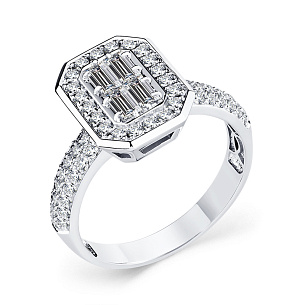 Кольцо из белого золота с бриллиантом