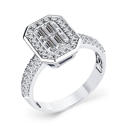 Кольцо из белого золота с бриллиантами