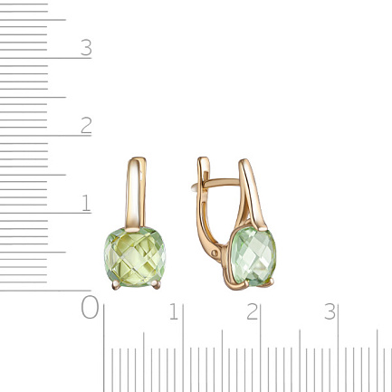 Серьги с английским замком из желтого золота