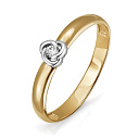 Кольцо из красного золота с бриллиантом