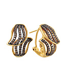 Серьги из желтого золота с бриллиантами