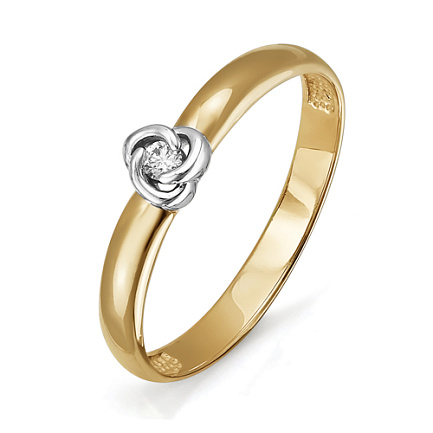 Кольцо из красного золота с бриллиантом