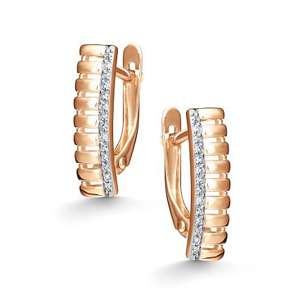 Серьги с английским замком из красного золота