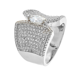 Кольцо из серебра с фианитами