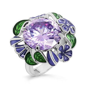 Кольцо из серебра с фианитом