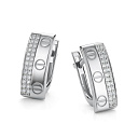 Серьги с английским замком из белого золота с бриллиантами