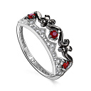 Кольцо из серебра с корундами, фианитами