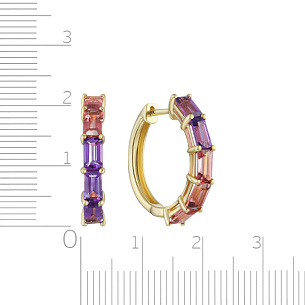 Конго с турмалинами, аметистами из желтого золота